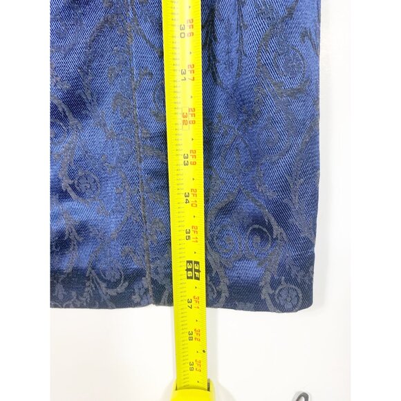 VTG Y2K Cynthia Cynthia Steffe Blue Damask Sweetheart Neck Romantic Dress Size 6 - Picture 13 of 16